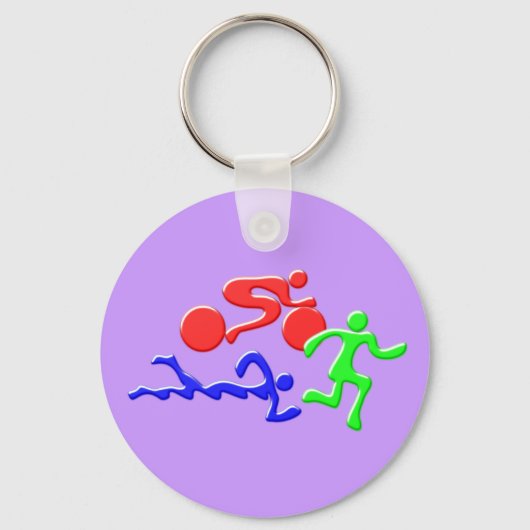 Porte-clés TRI Triathlon natation Vélo Run COULEUR Figures De (Recto)