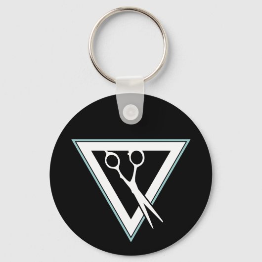 Porte-clés triangle ciseaux à cheveux (Recto)