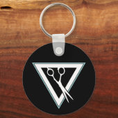 Porte-clés triangle ciseaux à cheveux (Recto)