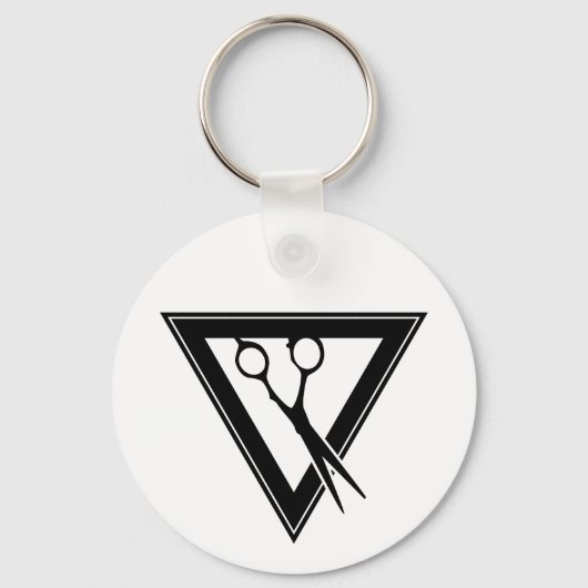 Porte-clés triangle ciseaux à cheveux (Recto)