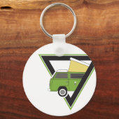 Porte-clés triangle classique camper vert camper van (Recto)