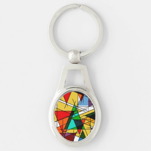 Porte-clés Triangle Coloré Géométrique Moderne (Devant)