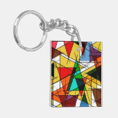 Porte-clés Triangle Coloré Géométrique Moderne (Devant gauche)
