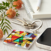 Porte-clés Triangle Coloré Géométrique Moderne (Devant Droit)