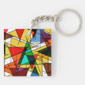 Porte-clés Triangle Coloré Géométrique Moderne (Dos)
