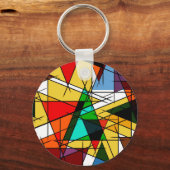 Porte-clés Triangle Coloré Géométrique Moderne (Recto)