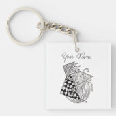 Porte-clés Triangle floral, dessin de Tangle - (Devant)