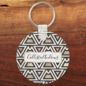 Porte-clés Triangle géométrique Noir Rétro Blanc (Recto)