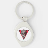 Porte-clés Triangle rouge inversé keffiyeh (Devant)