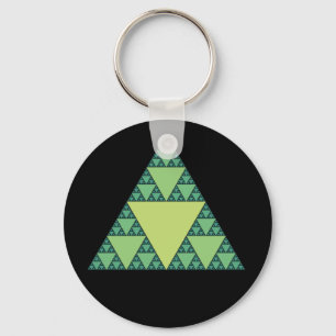 Porte-clés Triangle Sierpinski dans les tons verts