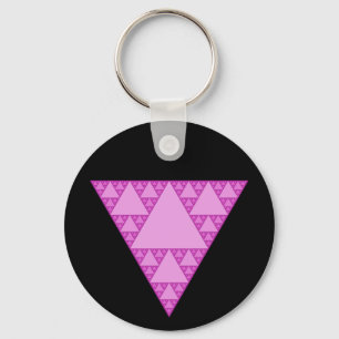 Porte-clés Triangle Sierpinski en triangle rose LGBTQ+