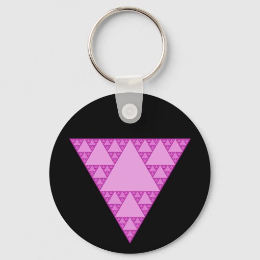 Porte-clés Triangle Sierpinski en triangle rose LGBTQ+ (Recto)