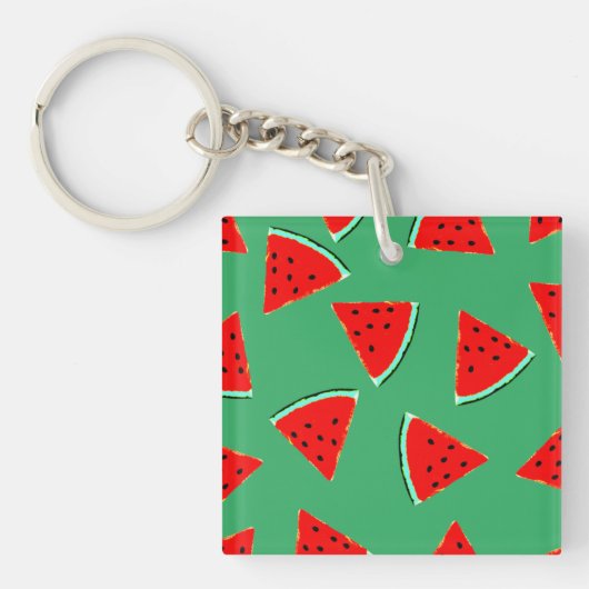 Porte-clés Triangles à motif pastèque (Devant)
