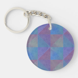 Porte-clés Triangles Géométriques Bleus et Violets