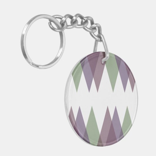 Porte-clés Triangles mauve et vert (Devant gauche)