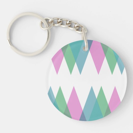 Porte-clés Triangles rose et vert (Devant)