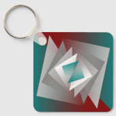 Porte-clés Triangles turquoises gris bordeaux (Recto)