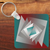 Porte-clés Triangles turquoises gris bordeaux (Recto)