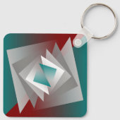 Porte-clés Triangles turquoises gris bordeaux (Dos)