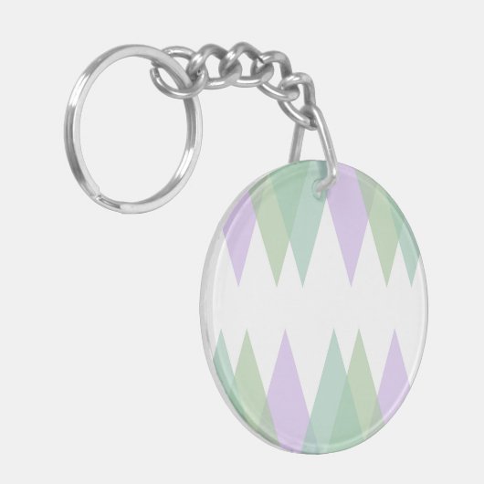 Porte-clés Triangles vert et lilas (Devant gauche)