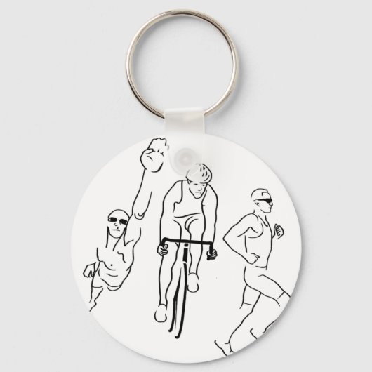 Porte-clés Triathlon de course à vélo de natation (Recto)