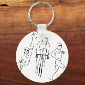 Porte-clés Triathlon de course à vélo de natation (Recto)