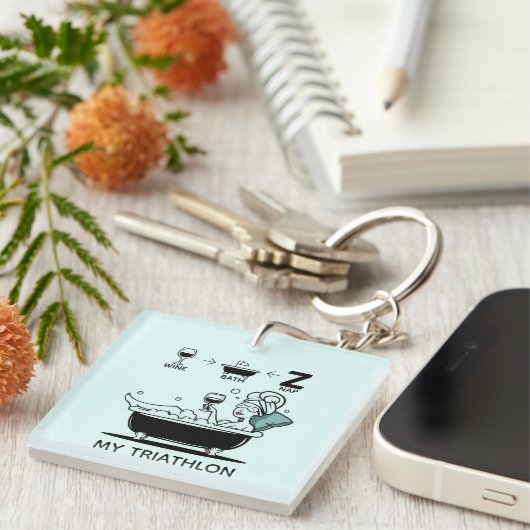 Porte-clés Triathlon féminin (Devant Droit)