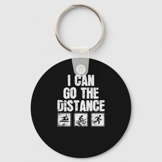 Porte-clés Triathlon Je Peux Aller À La Distance (Recto)