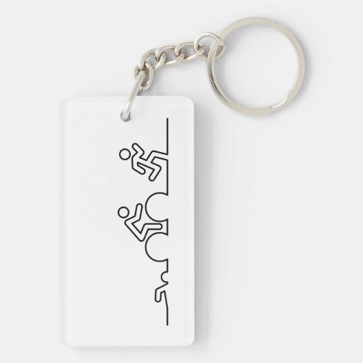 Porte-clés Triathlon. Natation, cyclisme et course. (Dos)