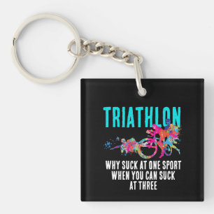 Porte-clés Triathlon Sarcastique moderne avec éclaboussure co