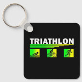 Porte-clés Triathlon Transcendance : Baignade, Vélo, Réussite (Recto)