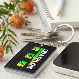 Porte-clés Triathlon Transcendance : Baignade, Vélo, Réussite