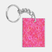 Porte-clés Tribal Batik - tons rose fuchsia (Devant gauche)