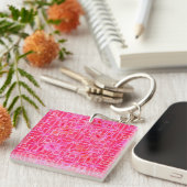Porte-clés Tribal Batik - tons rose fuchsia (Devant Droit)
