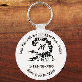 Porte-clés Tribal Black Scorpion Monogram Accueil Coordonnées (Recto)