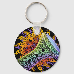 Porte-clés Tribal Doumbek d'arc-en-ciel