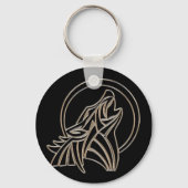 Porte-clés Tribal Metallic Howling Wolf Emblem (Verso)