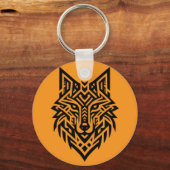 Porte-clés Tribal Wolf Head Keychain – Bold & Wild Style (Recto)