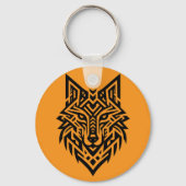 Porte-clés Tribal Wolf Head Keychain – Bold & Wild Style (Verso)