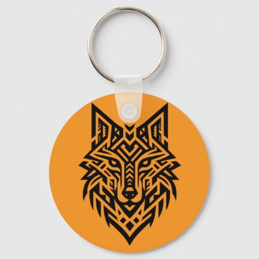 Porte-clés Tribal Wolf Head Keychain – Bold & Wild Style (Verso)