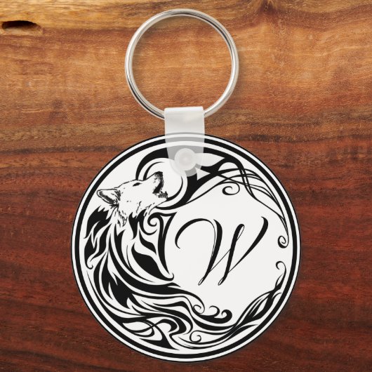 Porte-clés Tribal Wolf Monogram (Recto)