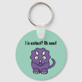 Porte-clés Tricératops mignon pourpre Cartoon avec Extinction (Recto)