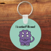 Porte-clés Tricératops mignon pourpre Cartoon avec Extinction (Recto)