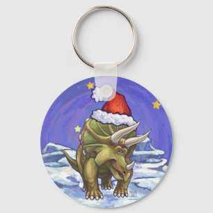 Porte-clés Tricératops Noël