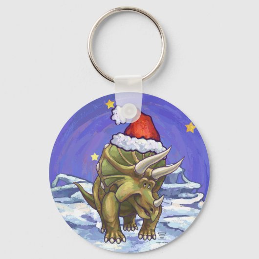 Porte-clés Tricératops Noël (Recto)