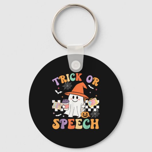 Porte-clés Trick Or Speech Halloween Slp Retro Speech Therapy (Recto)