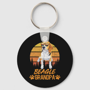 Porte-clés Tricolore Beagle chien grand-père paw papa Fête de