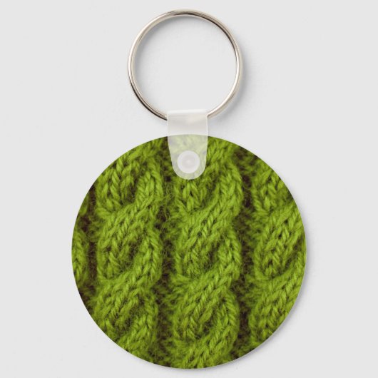 Porte-clés Tricot câble vert (Recto)