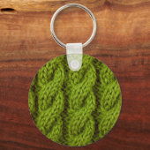Porte-clés Tricot câble vert (Recto)