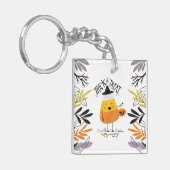 Porte-clés Tricoter ou traiter l'Halloween du maïs bonbon | P (Devant gauche)